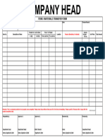 Items Material Transfer Form