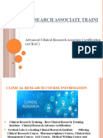 Advanced Clinical Research Associate Certification 