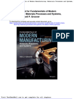 Solution Manual For Fundamentals of Modern Manufacturing Materials Processes and Systems 7th Edition Mikell P Groover Full Download