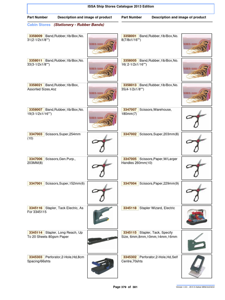 ISSA Ship Stores Catalogue 2013 | PDF | Equipment | Stationery