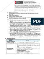 Convocatoria para La Contratación Administrativa de Servicio Cas Temporal de Un/A (01) Admisionista para Cem Comisaria PNP Sectorial Nasca - Ica