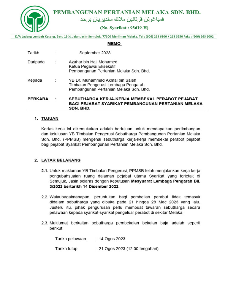 Letterhead Syarikat | PDF