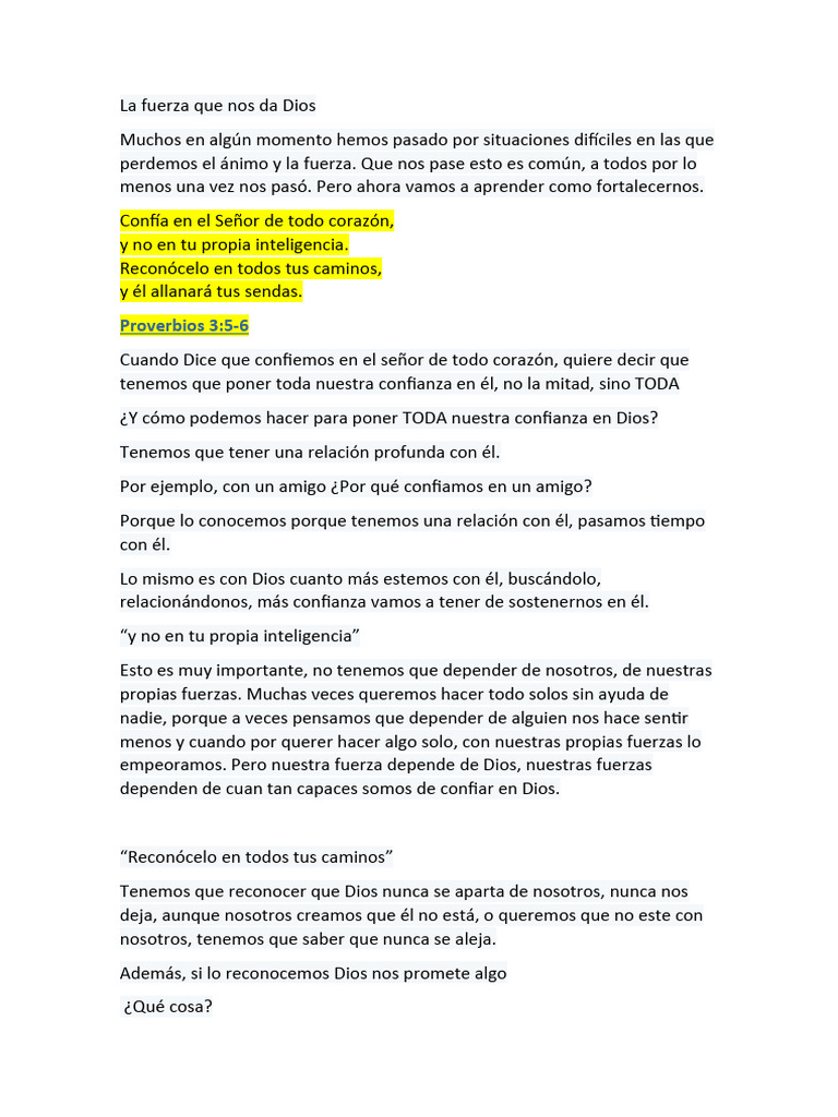 La Fuerza Que Nos Da Dios Pdf Autosuperación Estilo De Vida