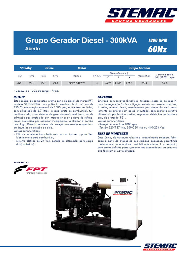 Datasheet GMG - STEMAC NEF67-TE8W | PDF | Motores | Potência (Física)