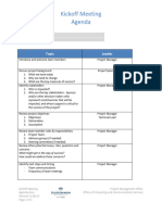 Kick-Off Meeting Agenda