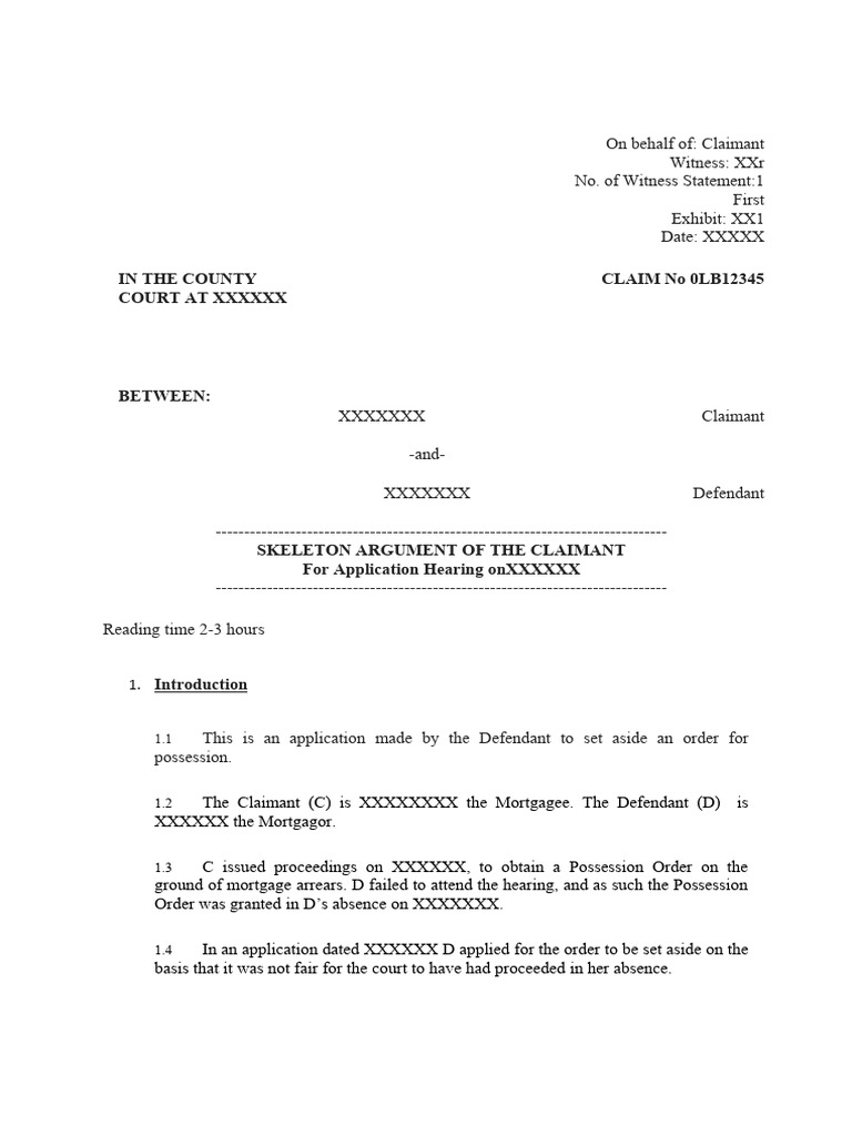 Resisting Application to Set Aside Possession | PDF | Mortgage Loan ...