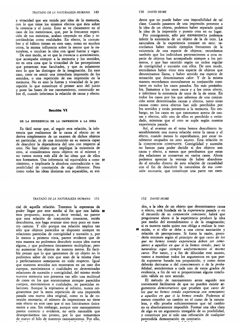 Creencias y Causalidad según Hume | PDF | Experiencia | David Hume
