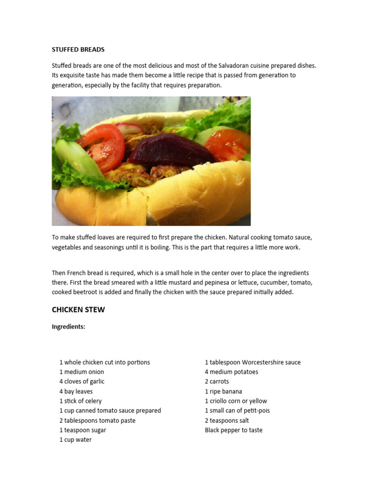 Salvadorean Food Recipes PDF Garlic Chicken Soup