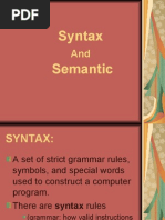 Syntax and Semantics