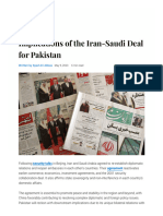 Implications of The Iran-Saudi Deal For Pakistan - South Asian Voices