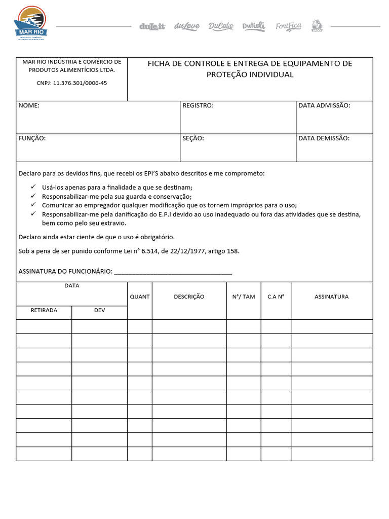 Exemplos De Checklist Em Pdf Image To Umodelo De Entrega De Epi