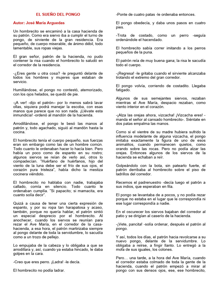 El Pongo: Humillación y Esperanza | PDF