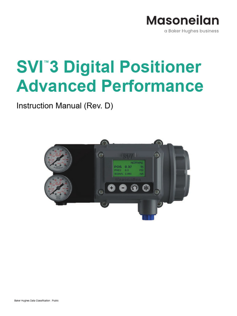 SVI3 Instruction Manual | PDF | Valve | Actuator