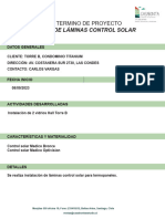 Documento Entrega de Servicios - INSTALACIÓN LÁMINAS CONTROL SOLAR