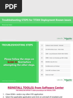 Troubleshooting STEPS For TITAN Deployment Known Issues V2.0