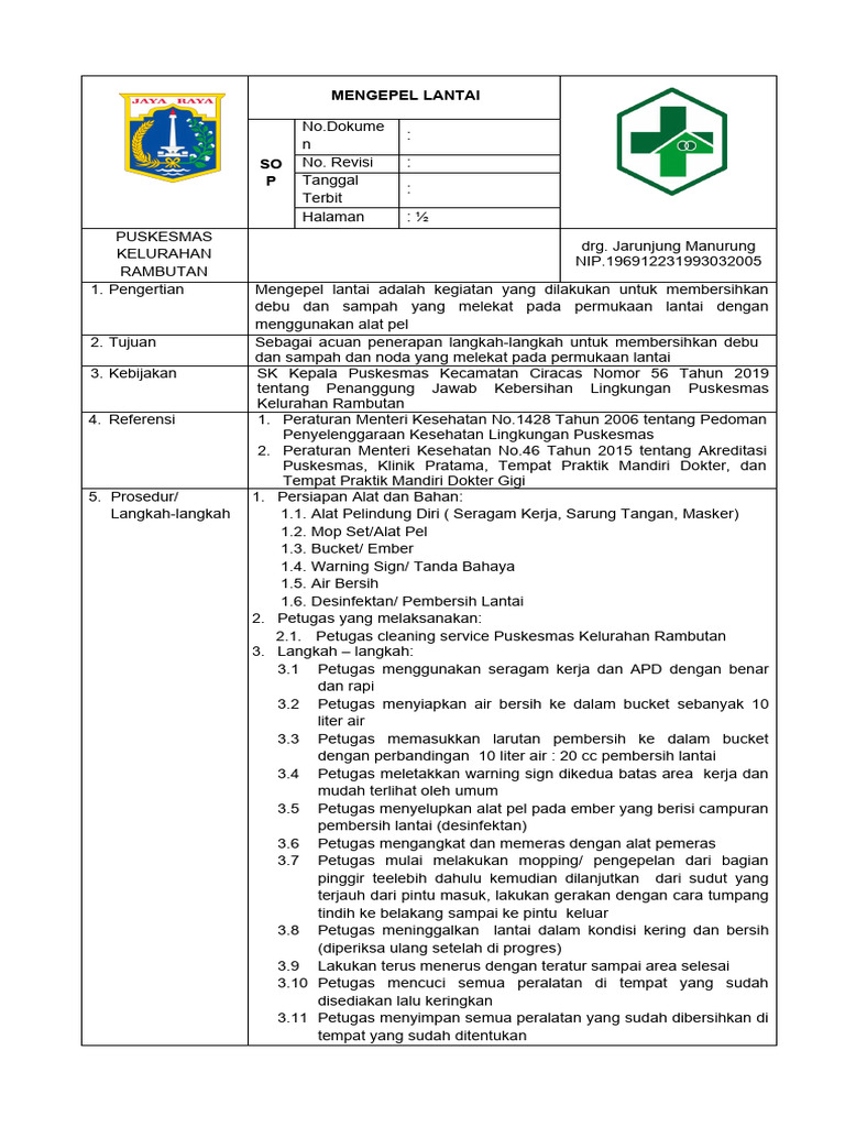 SOP Pembersihan Kaca | PDF