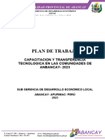 Plan de Trabajo de Capcitacion y Transformacion Tecnologica.