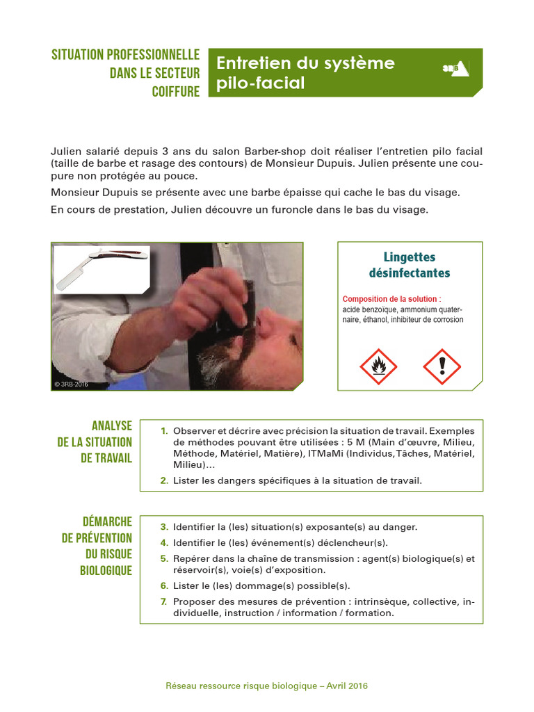 Prévention des risques au barber-shop | PDF | Rasage | Rasoir