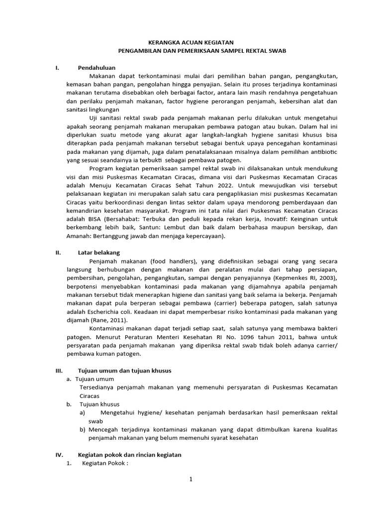 KAK SAMPLE REKTAL SWAB | PDF