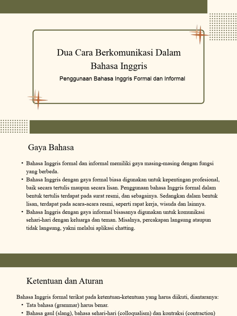 Dua Cara Berkomunikasi Dalam Bahasa Inggris | PDF