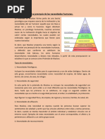 La Jerarquía de Las Necesidades Humanas