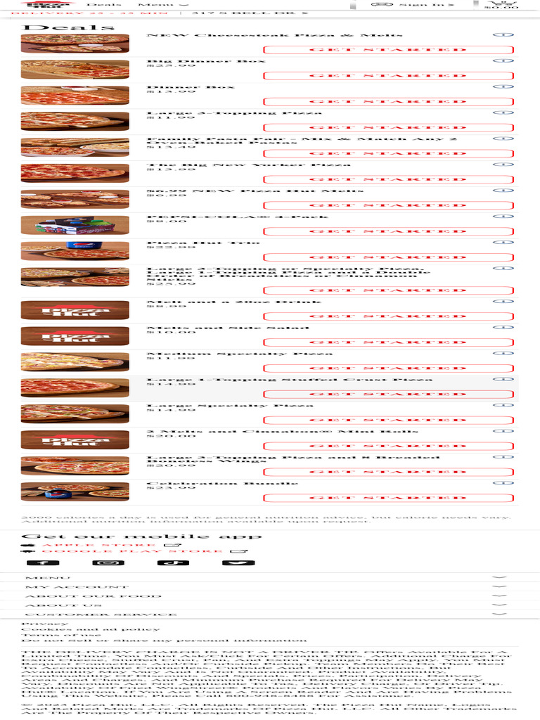 PIZZA HUT DEALS intelligence overview