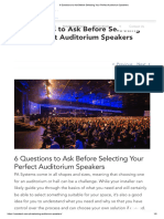 6 Questions To Ask Before Selecting Your Perfect Auditorium Speakers