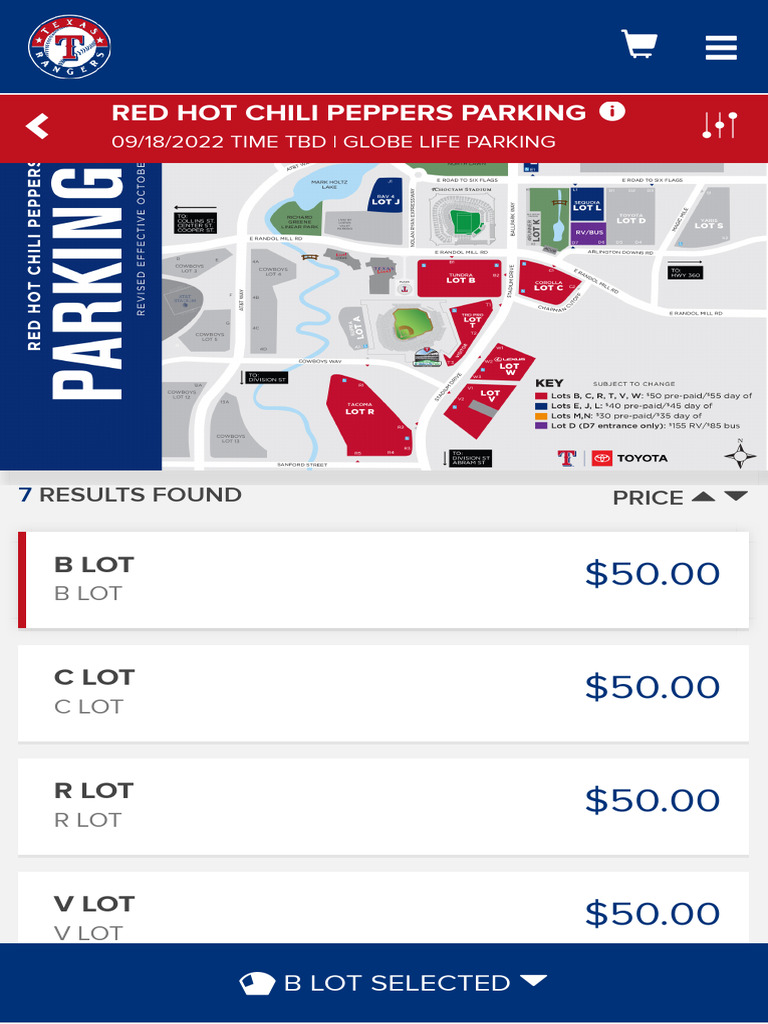 Red Hot Chili Peppers Parking MyProVenue™ PDF