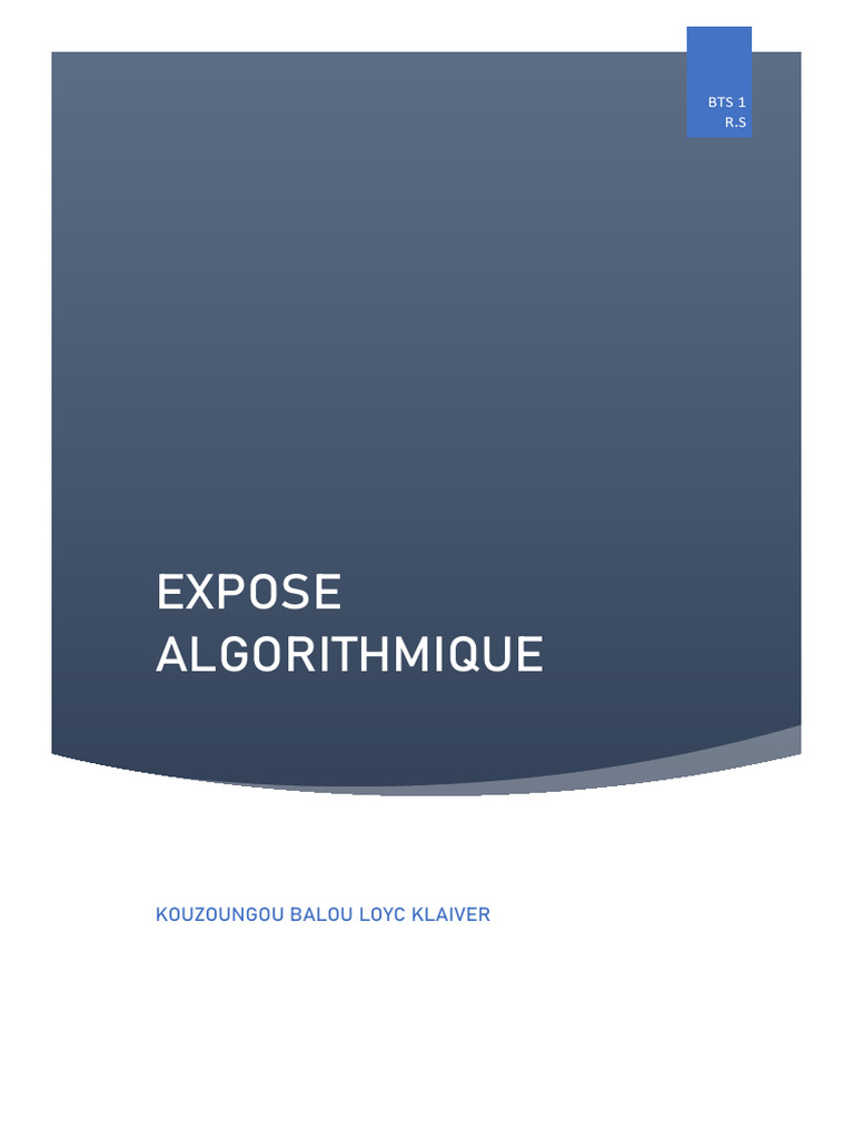 Structure des Algorithmes en Algorithmique | PDF | Structure de ...