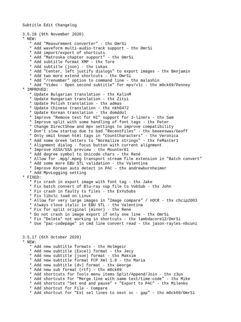 Changelog pdf