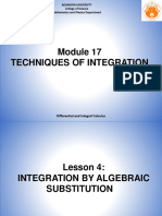Week 15 (Part 4) - Integration by Algebraic Substitution