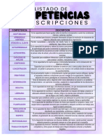 Listado de Competencias y Descripciones