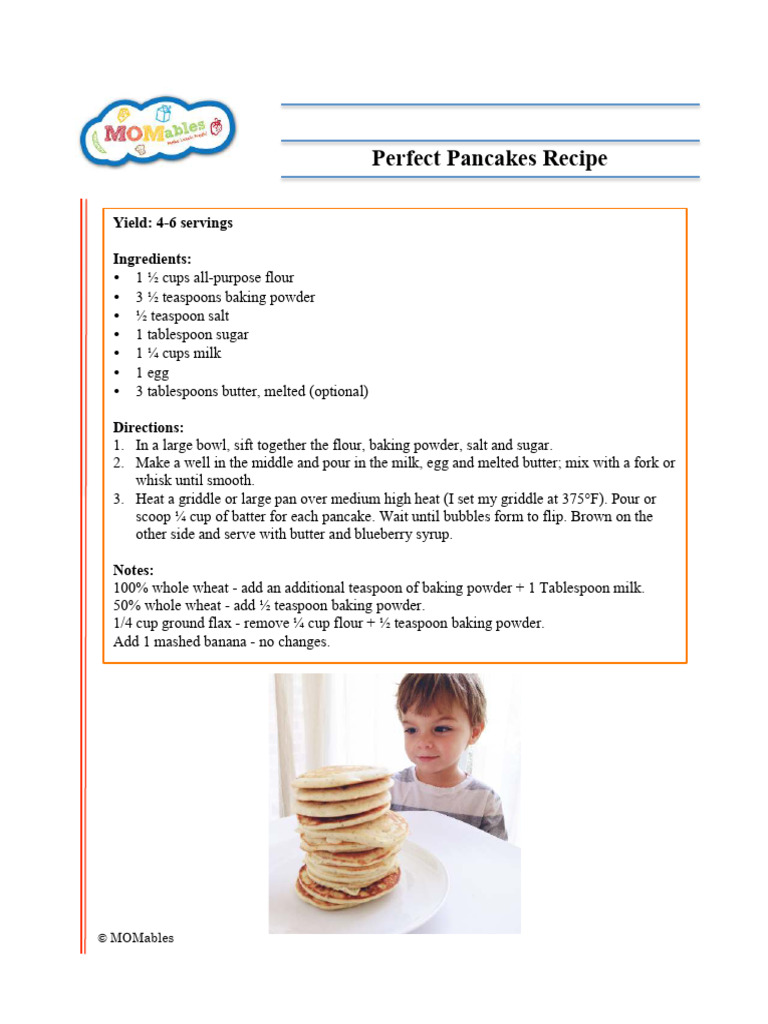 Perfect Pancake Recipes PDF Flour Pancake