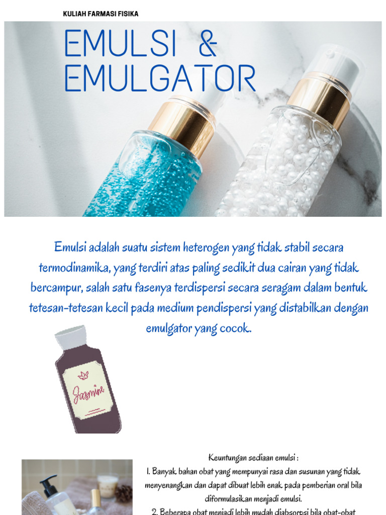 Emulsi dan Emulgator dalam Farmasi | PDF | Sains & Matematika