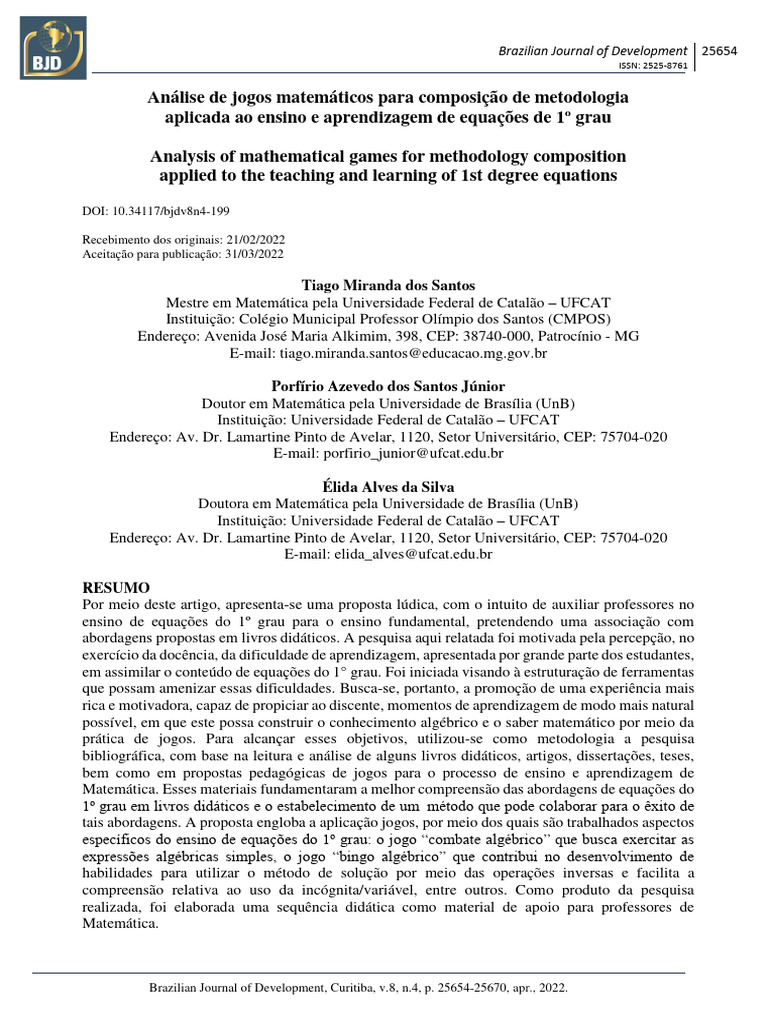 Equações de 1º grau: jogos para facilitar a aprendizagem