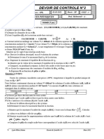 Devoir de Controle N°2: Epreuve: Sciences Physiques