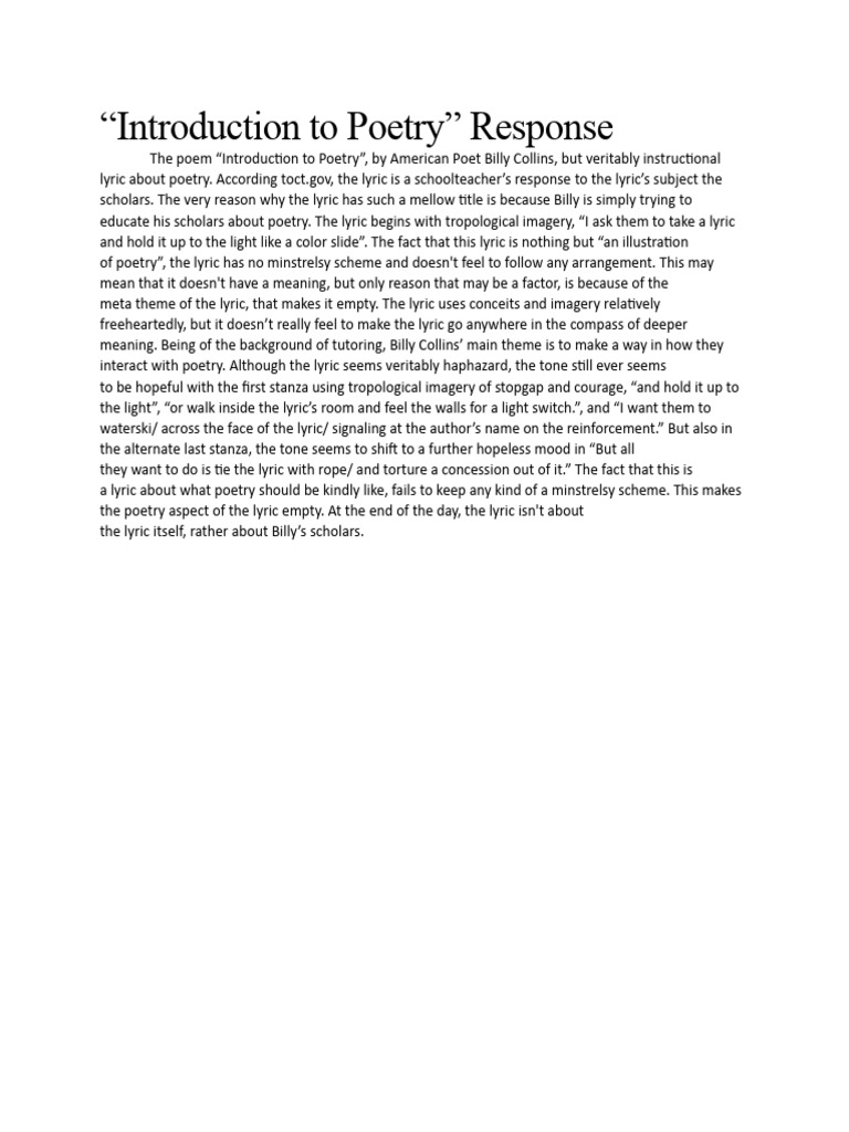 Introduction to poetry pdf