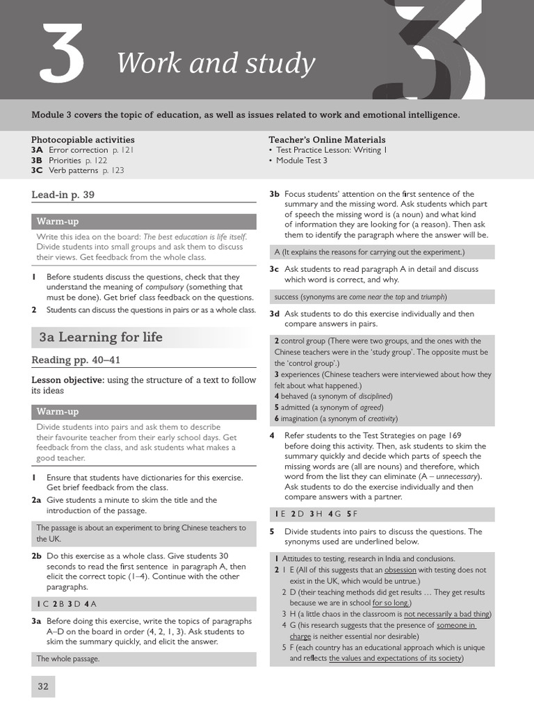 Work and Study: 3a Learning For Life | PDF | Question | International ...