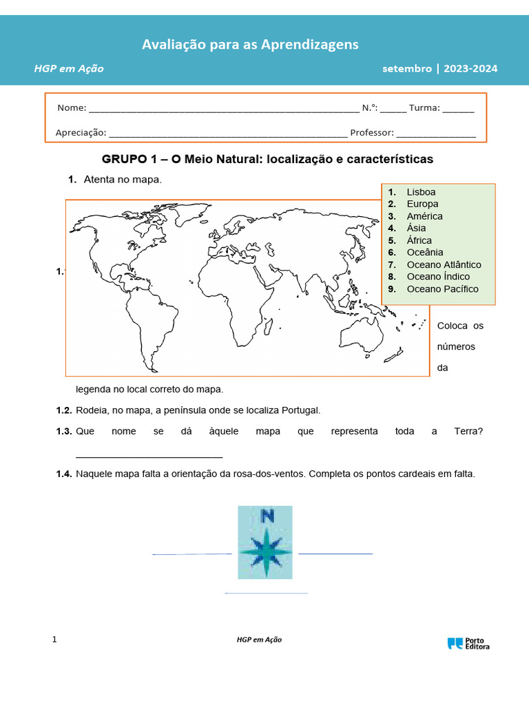 Ficha Diagnostica HGP em Acao 2023 2024 | PDF