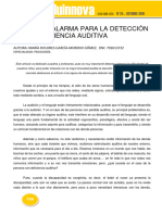María Dolores García-Moreno Gómez "Signos de Alarma para La Detección de La Deficiencia Auditiva". Revista Digital Eduinnova, Octubre 2010.