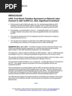Download UAW Ford Reach Tentative Agreement - 12 000 US Jobs Significant Investment by Ford Motor Company SN67433367 doc pdf