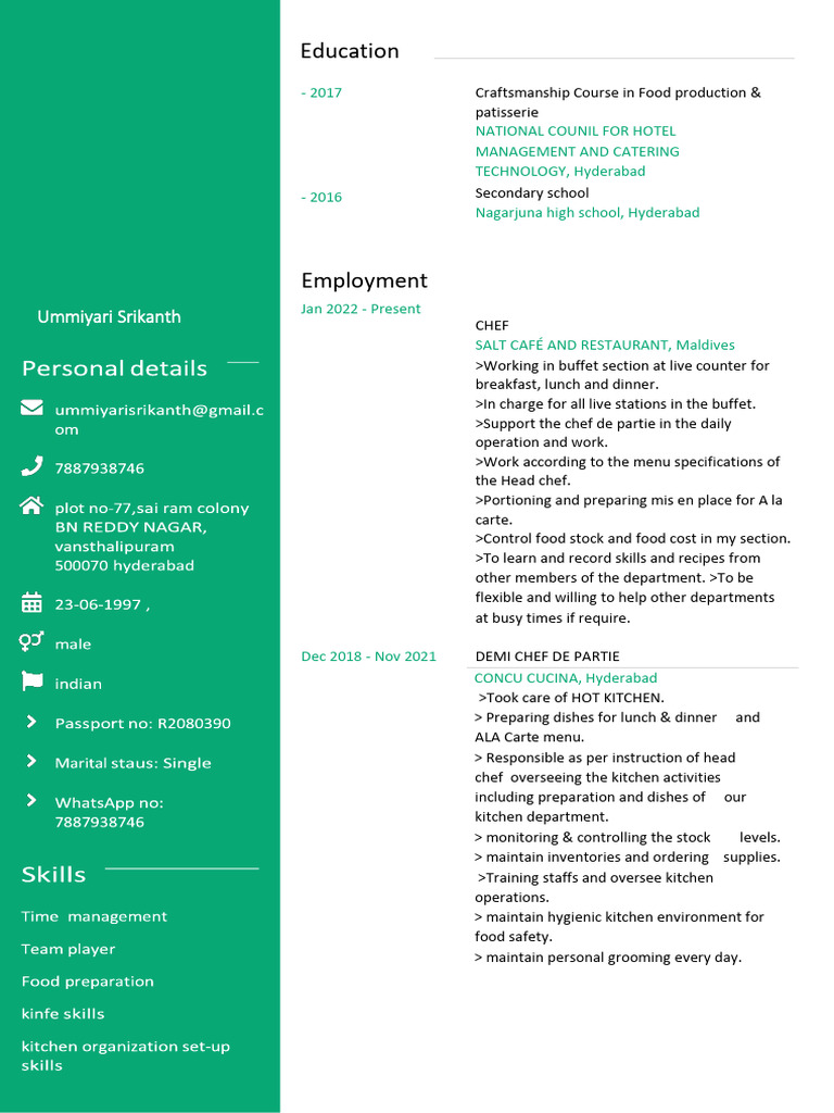 Srikanth CV | PDF