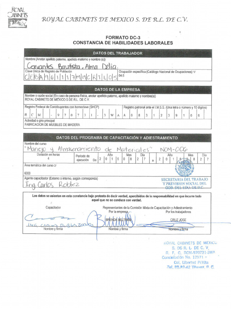 DC3, Certificados | PDF
