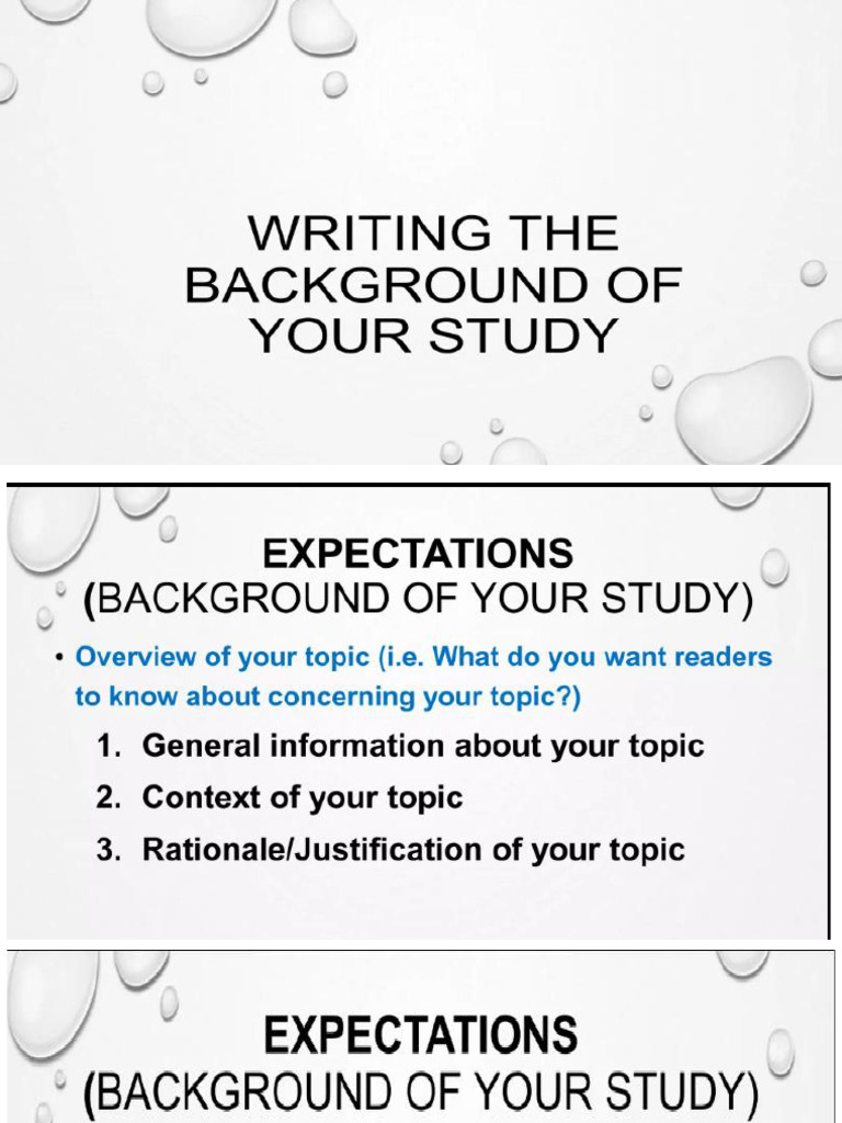 Writing Background of The Study | PDF