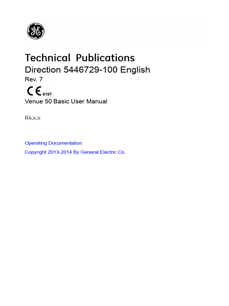 GE Venue 50 User Manual PDF