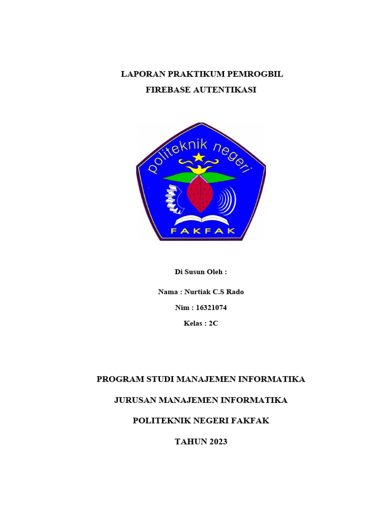 Laporan autentikasi firebase pdf