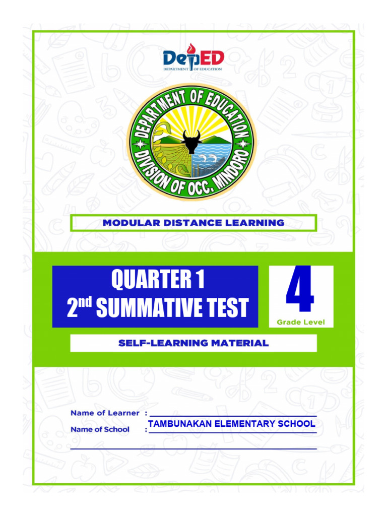 Grade 4 2nd Quarter Summative Test | PDF | Language Arts & Discipline