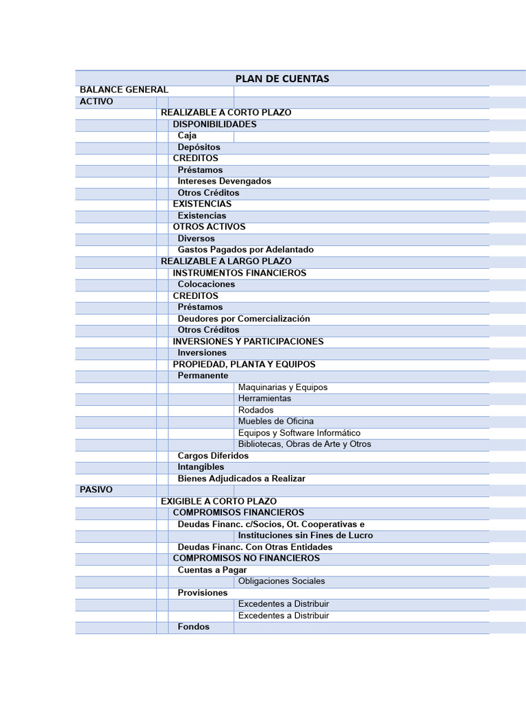 Plan de Cuentas y Estados Financieros | PDF