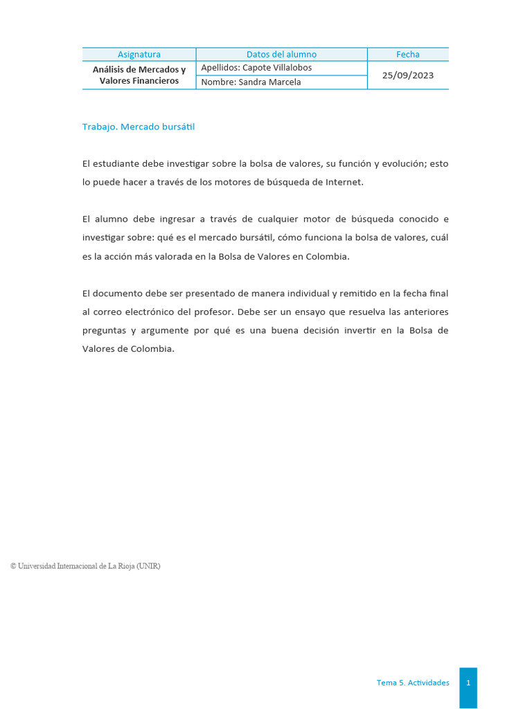 Análisis del Mercado Bursátil en Colombia | PDF | Bolsa | Mercado ...