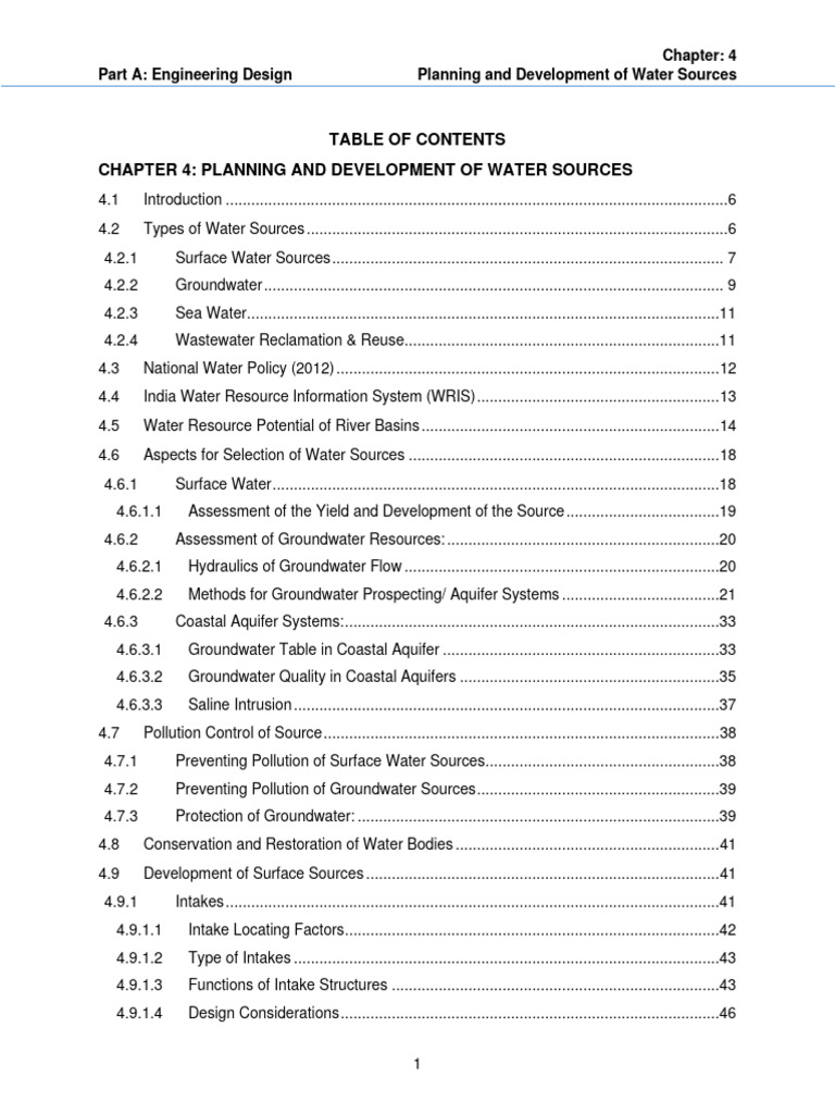 4.part - A Chapter 4 Planning and Development of Water Sources | PDF